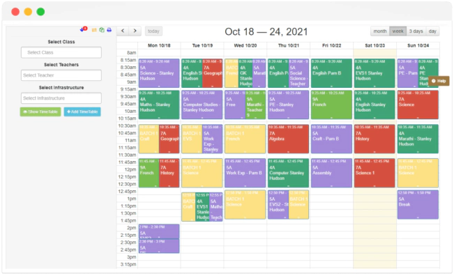 Timetable